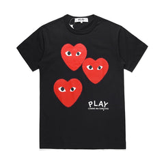 CDG Be Kind T Shirt Three Hazy Heart Short Sleeve T-shirt