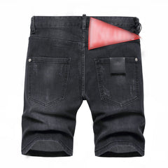 DSQ2 Short Jeans Ripped Patch Slim-fit Stretch Denim Shorts