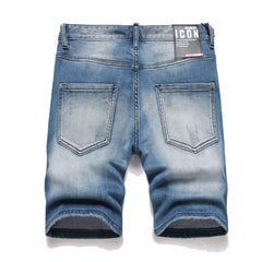 DSQ2 Short Jeans Ripped Stretch Denim Shorts