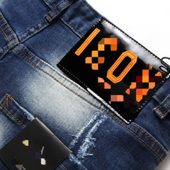 DSQ2 Short Jeans Ripped Stretch Denim Shorts