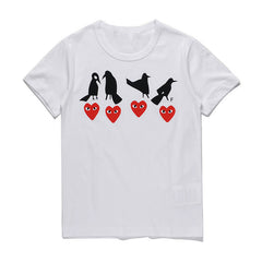 CDG Be Kind T Shirt Short Sleeve Peach Heart Men's and Women's Cotton T-shirt