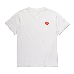 CDG Be Kind T Shirt Unisex Wear round Neck Cotton Short Sleeve Solid Color Embroidery