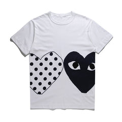 CDG Be Kind T Shirt Pure Cotton Peach Heart Men's and Women's Short-Sleeved T-shirt
