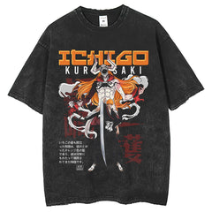 Men T Shirts Vintage Old Anime Print Short Sleeve T-Shirt