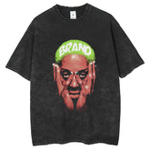 Mens T Shirts vintageT-Shirt Rodman Oversize Cotton Wash Print