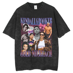 Men T Shirts ins Wind Summer T-Shirt Washing Water Old Printed Short Sleeves