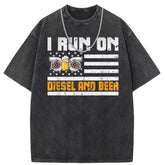 Men T Shirts Pure cotton round neck short-sleeved T-shirt women's washed and old