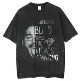 Men T Shirts Vintage Creative Washed Old Short Sleeve T-Shirt Oversize