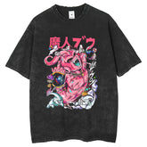 Men T Shirts Street Demon Buou Printed Retro T-Shirt, Short Sleeve