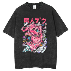 Men T Shirts Street Demon Buou Printed Retro T-Shirt, Short Sleeve