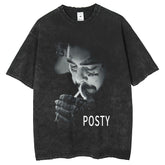 Mens T Shirts Washing T-Shirt Printing ins Loose
