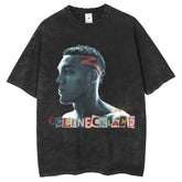 Men T Shirts Washing T-Shirt American Old Retro Short Sleeve Printing