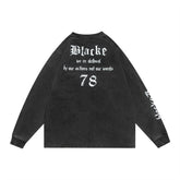 Men Long Sleeve T Shirt Creative Landscape Printing Distressed Loose