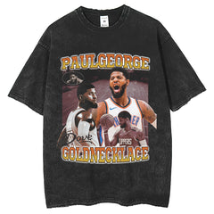 Mens T Shirts Printed Old Washing T-Shirts Street Loose