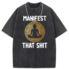 Men T Shirts Short Sleeve T-Shirt Washed Old Punk Loose