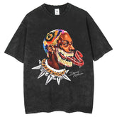 Mens T Shirts Loose Rodman Print Vintage Wash T-Shirt