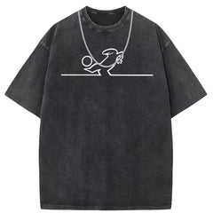 Men T Shirts Vintage old anime oversize printed short-sleeved T-shirt