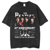 Men T Shirts Short Sleeve Washed Old Loose Crew Neck Printed T-Shirt