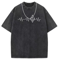 Men T Shirts Washed and old printed short-sleeved T-shirt loose and casual