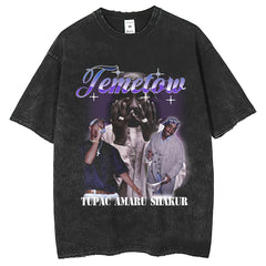Mens T Shirts Tupac Rapper T-Shirt Customized Street Print