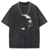 Men T Shirts Crew neck short sleeve T-shirt washed old American style