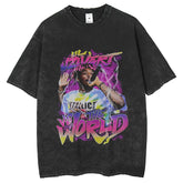 Men T Shirts ins American Vintage Wash Short Sleeve T-Shirt Print