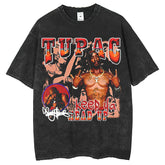 Mens T Shirts Vintage 2PAC West Coast HIPHOP Loose Short Sleeve T-Shirt