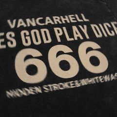 Men Long Sleeve T Shirt Dice Printing Worn Looking Washed-out