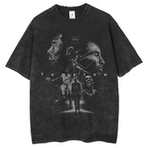 Men T Shirts Kobe Printed T-Shirt Washing Water Old Short Sleeves