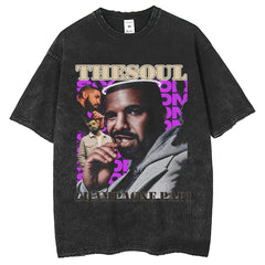 Mens T Shirts Old Washing Printing OVERSIZE