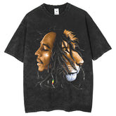 Mens T Shirts Printed Old Washing Water T-Shirts Oversize Short Sleeves