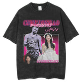 Mens T Shirts T-Shirts Printed Hip Hop Loose Washing Water Old Short Sleeves