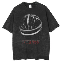 Men T Shirts Short Sleeves T Retro Washing Whitening Old Printing