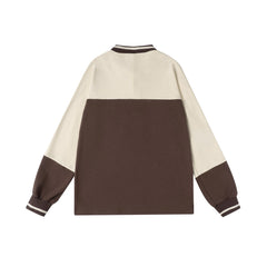 Men Long Sleeve T Shirt Sports Stitching Half Zipper Polo Shirt Racing