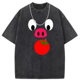 Mens T Shirts Crew Neck Short Sleeve T-Shirt Washed Old American