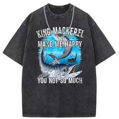 Men T Shirts Washed Old Printed Short Sleeve T-Shirts Loose Casual