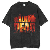 Mens T Shirts Printed High Street T-Shirts Short Sleeves Washed