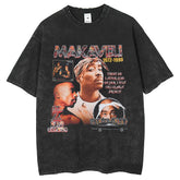 Mens T Shirts Make Old 2Pac Printed T-Shirts Wash Water Retro