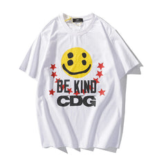 CDG Be Kind T Shirt  Smiley Face Print Street