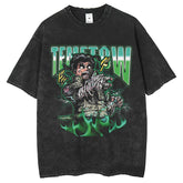 Men T Shirts Hokage Casual Loose Short Sleeve Washed Old Crew Neck