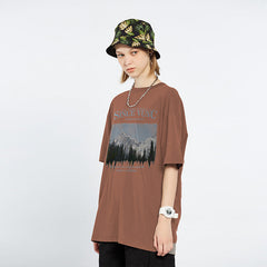 Mens T Shirts Summer Crew Neck Loose Print