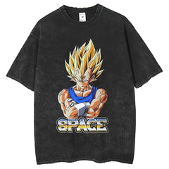 Mens T Shirts Make Old Loose Dragon Ball Vegeta Print Vintage T-Shirt