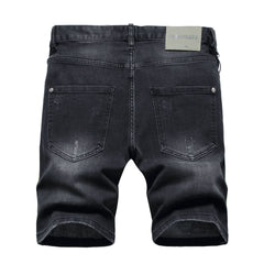 DSQ2 Short Jeans Ripped Patch Slim-fit Stretch Denim Shorts