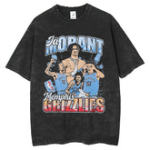 Mens T Shirts Morant Printed Short Sleeve T-Shirt Vintage Washed Old