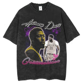 Mens T Shirts Printed Short Sleeve Washed Old Hip Hop Loose T-Shirt