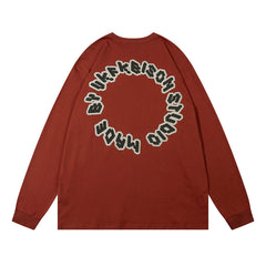 Men Long Sleeve T Shirt Fun Cartoon Printed Cotton