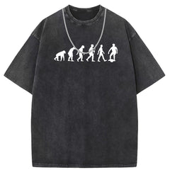 Men T Shirts Washed old punk cotton short-sleeved T-shirt couple loose