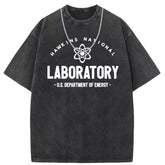 Men T Shirts Short Sleeve T-Shirt Women Washed Old American