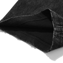 Mens T Shirts Washing Water Old Edge Grinding Loose