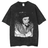 Mens T Shirts Washed Water Old T-Shirts Hip Hop Printed T-Shirts Loose